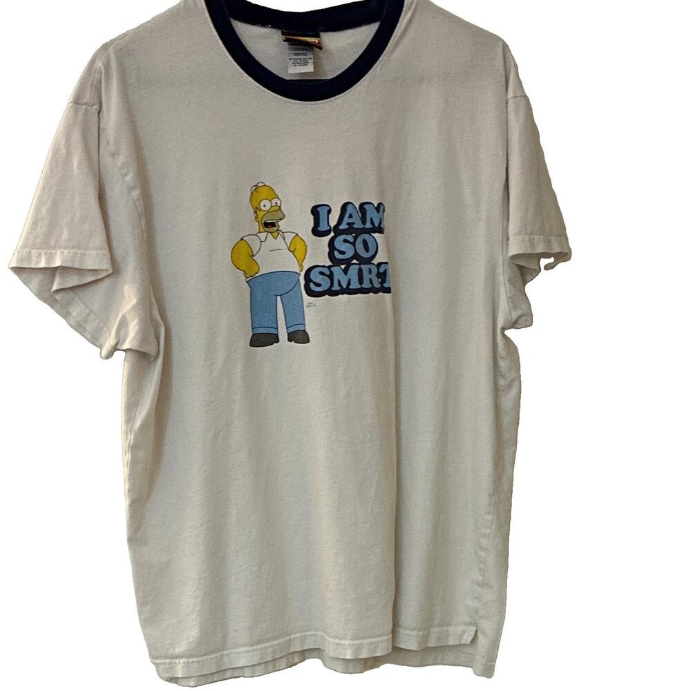 Vintage 2007 The Simpsons Shirt Mens L I Am So Smrt Ringer Tee Briefly Stated